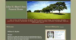 Desktop Screenshot of jhshawfuneralhome.com