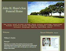 Tablet Screenshot of jhshawfuneralhome.com